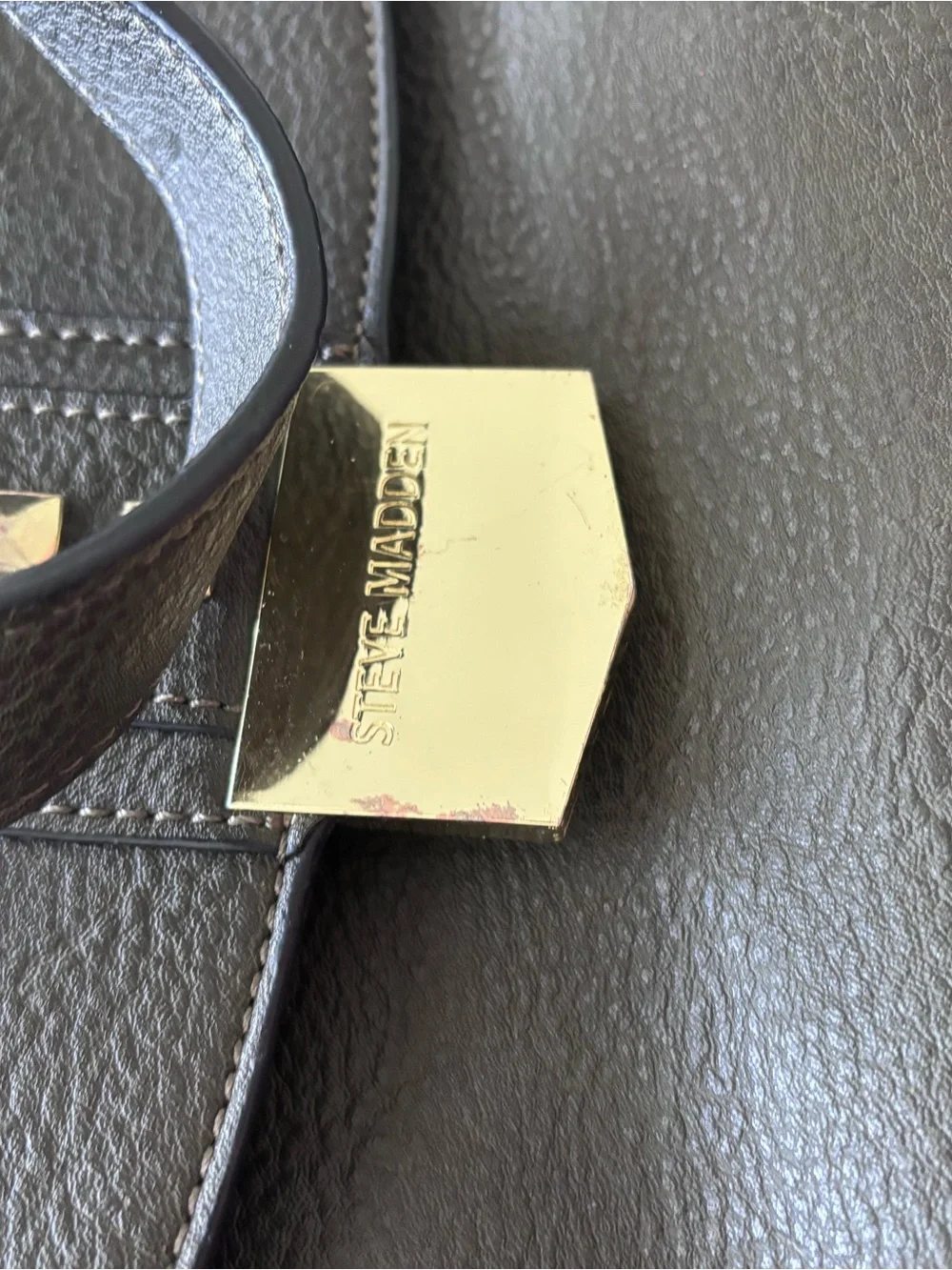 Olive Green Steve Madden Stud-Detail Women's Satchel Bag